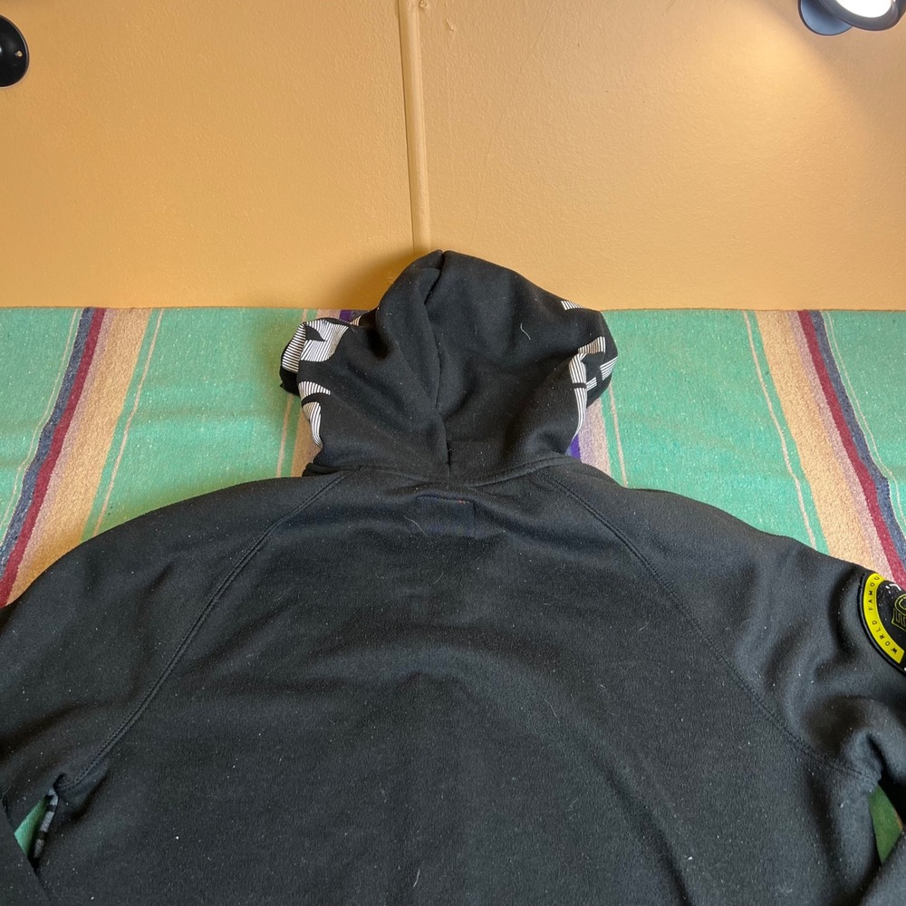 Ecko Unltd Hoodie Mens L Black Striped Full Zip Graphic Streetwear Y2K Rhino - Picture 10 of 11
